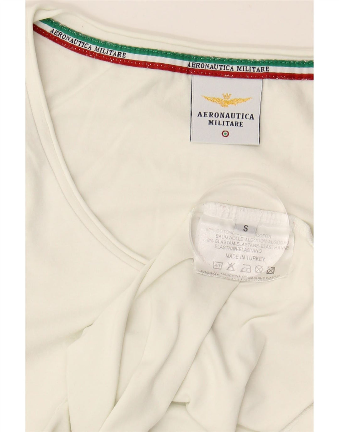 Женская футболка с рисунком AERONAUTICA MILITARE Top UK 10, маленькая, белый хлопок