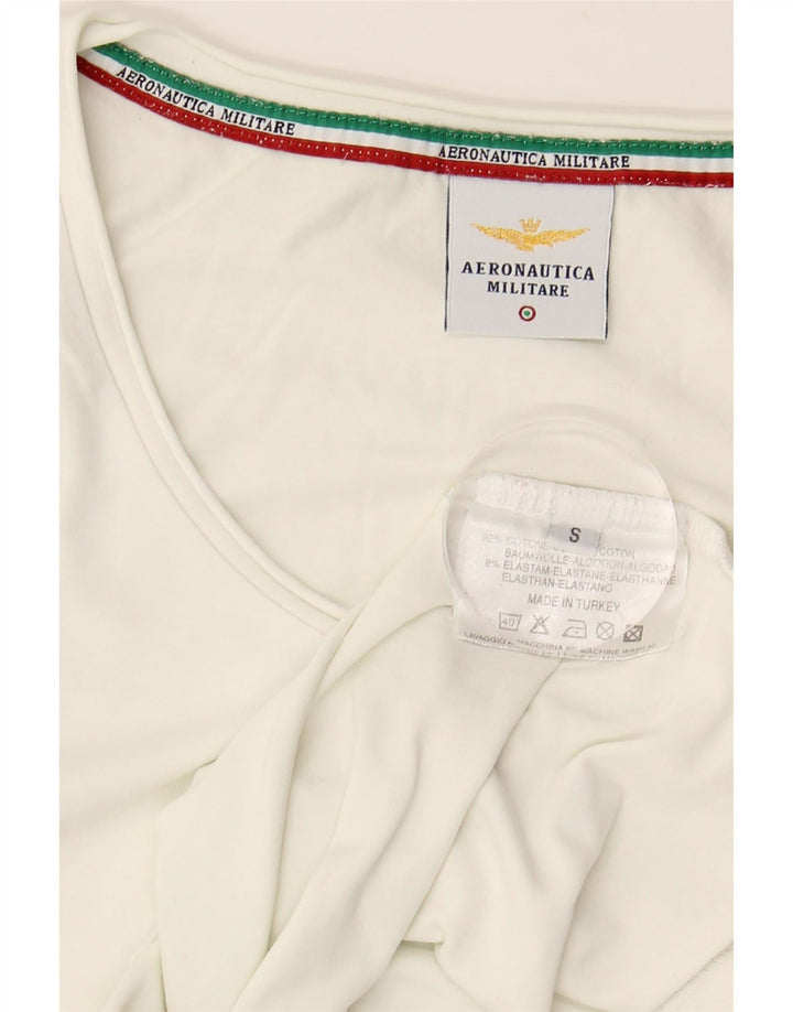 Женская футболка с рисунком AERONAUTICA MILITARE Top UK 10, маленькая, белый хлопок