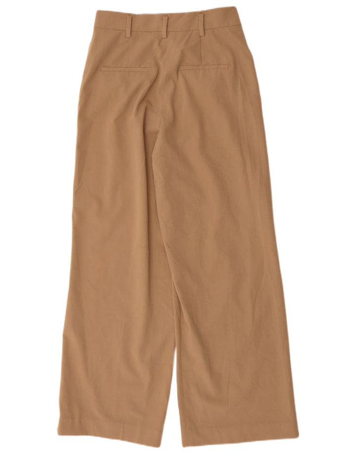 Женские широкие брюки чинос Zara, средние W28 L30, коричневые, полиэстер