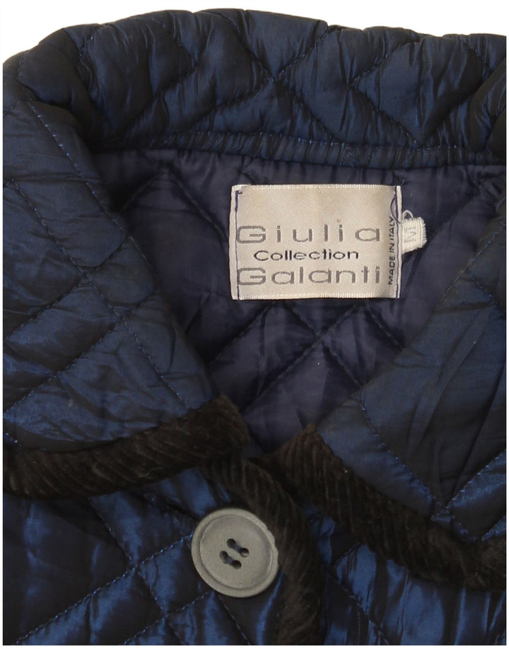 Giulia Galanti Женская стеганая куртка UK 12 Medium Navy Blue