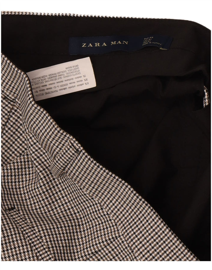 Мужские узкие брюки-чиносы Zara EU 40 Medium W31 L25 Серые с узором "гусиные лапки"