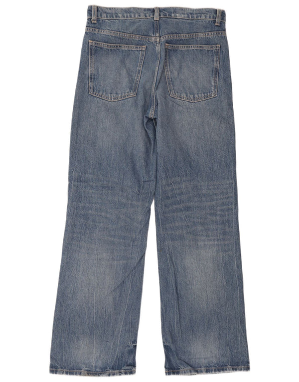 Женские широкие джинсы Zara EU 38 Small W28 L31 Синие пятнистые