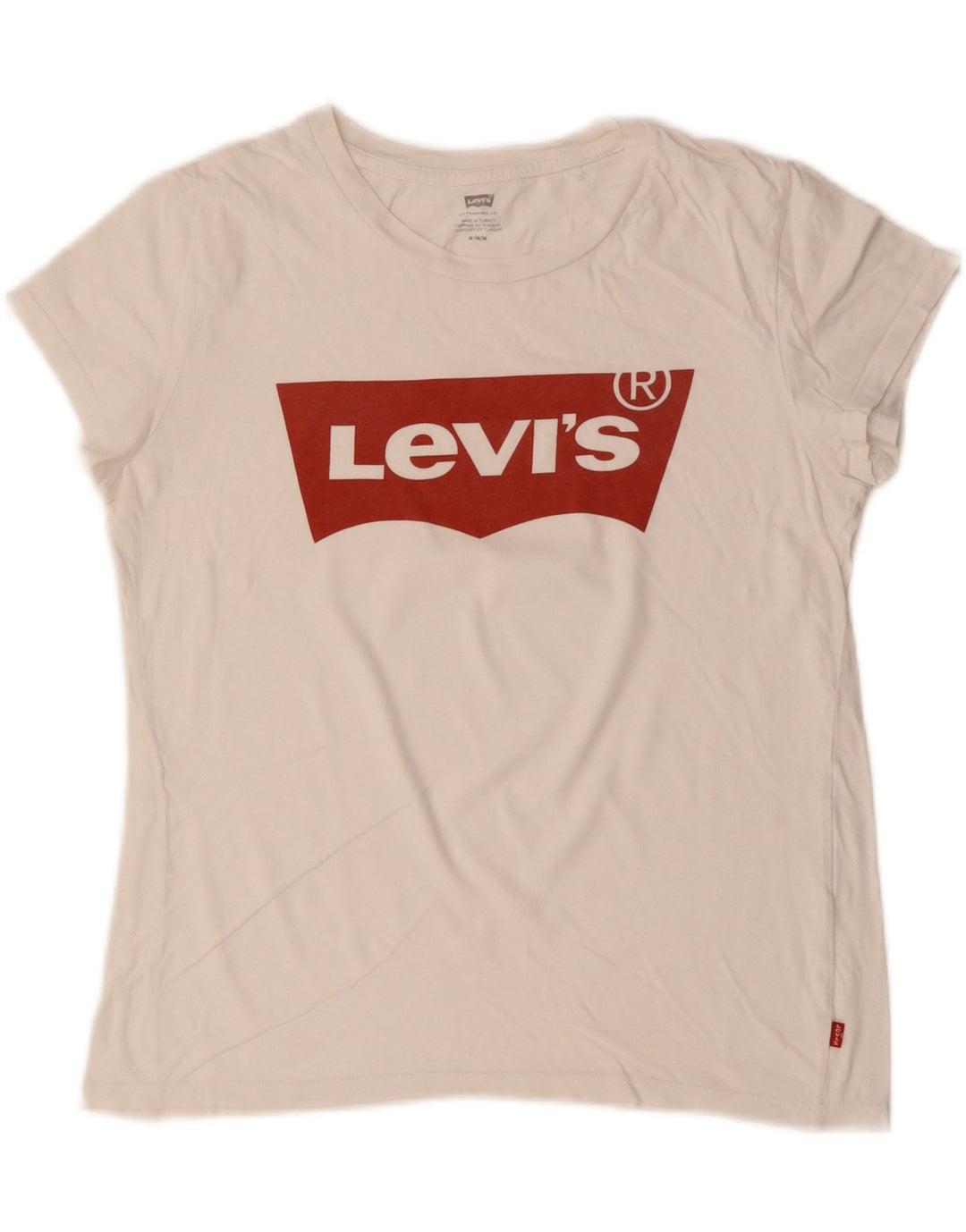 Женская футболка с рисунком LEVI'S Top UK 14, средний размер, белый хлопок