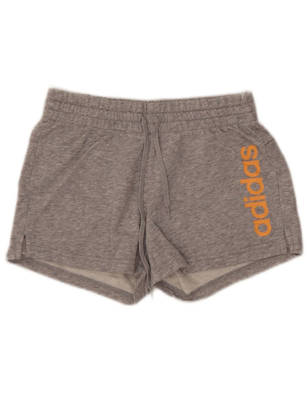 Женские спортивные шорты ADIDAS с графическим рисунком UK 4/6 XS Серые хлопковые