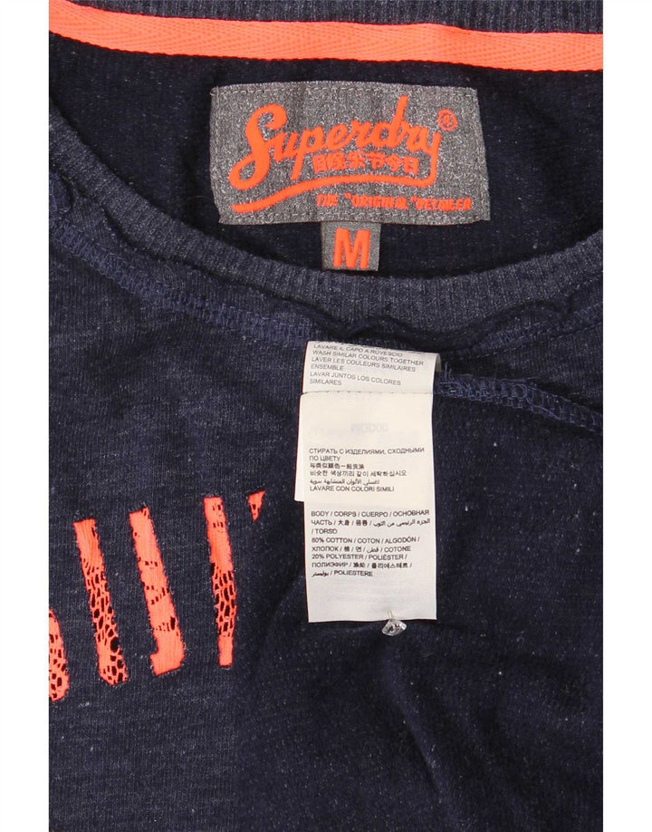 Женский свитер Superdry UK 14, средний темно-синий с животным принтом