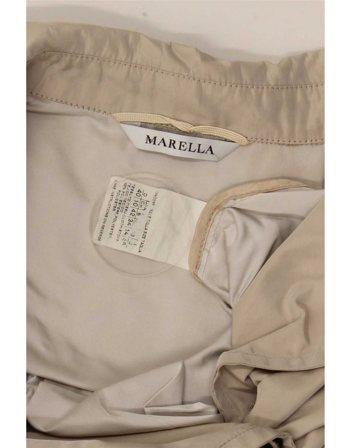 Женский короткий тренч Marella UK 14, большой бежевый полиэстер