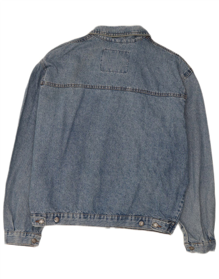 Винтажная мужская джинсовая куртка UK 42 XL, синяя хлопковая