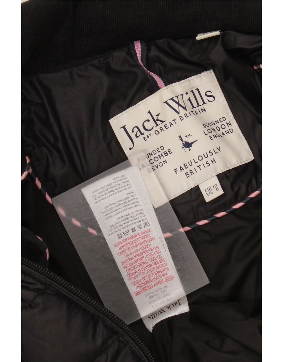 Женская стеганая куртка Jack Wills UK 10, маленький черный полиэстер