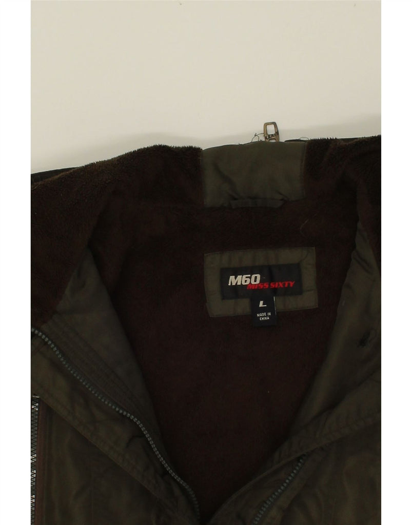 MISS SIXTY Womens Hooded Waxed Cotton Jacket UK 40 Large Green Nylon Vintage Miss Sixty and Second-Hand Miss Sixty from Messina Hembry 