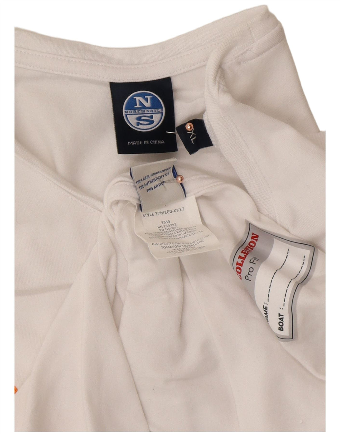 NORTH SAILS Мужская футболка с рисунком Top XL Белый хлопок