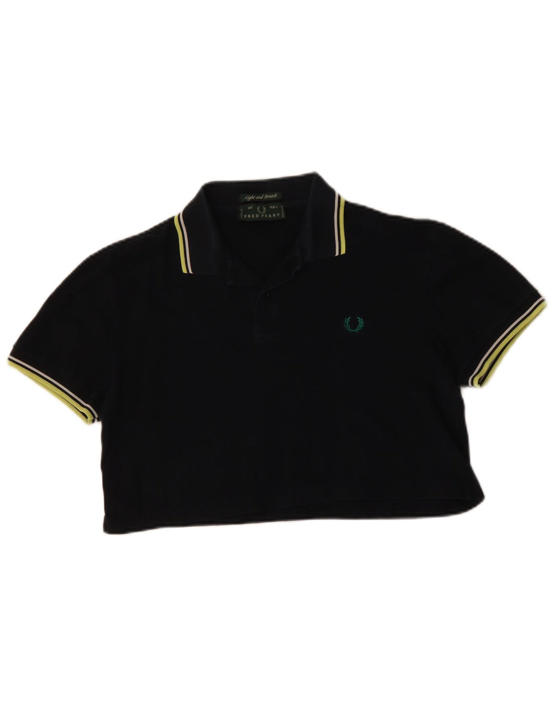 Женская укороченная рубашка-поло Fred Perry UK 14, средний черный хлопок