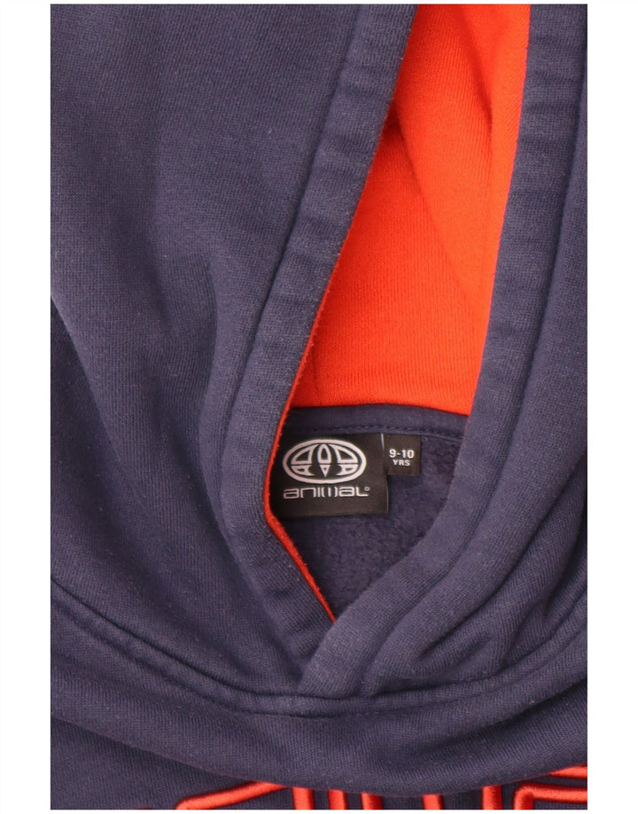 Джемпер с капюшоном ANIMAL для мальчиков 9–10 лет, темно-синий, хлопок
