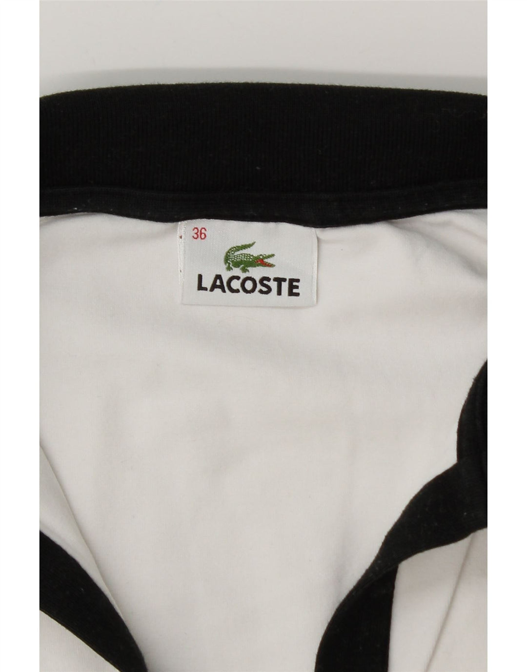 Женская рубашка-поло для регби Lacoste EU 36, маленькая белая, хлопковая с цветными блоками