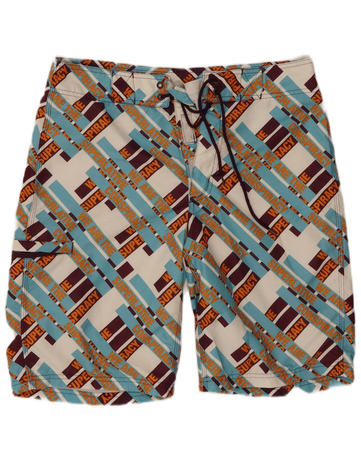 WESC Mens Graphic Swimming Shorts Small  Multicoloured Check Polyester