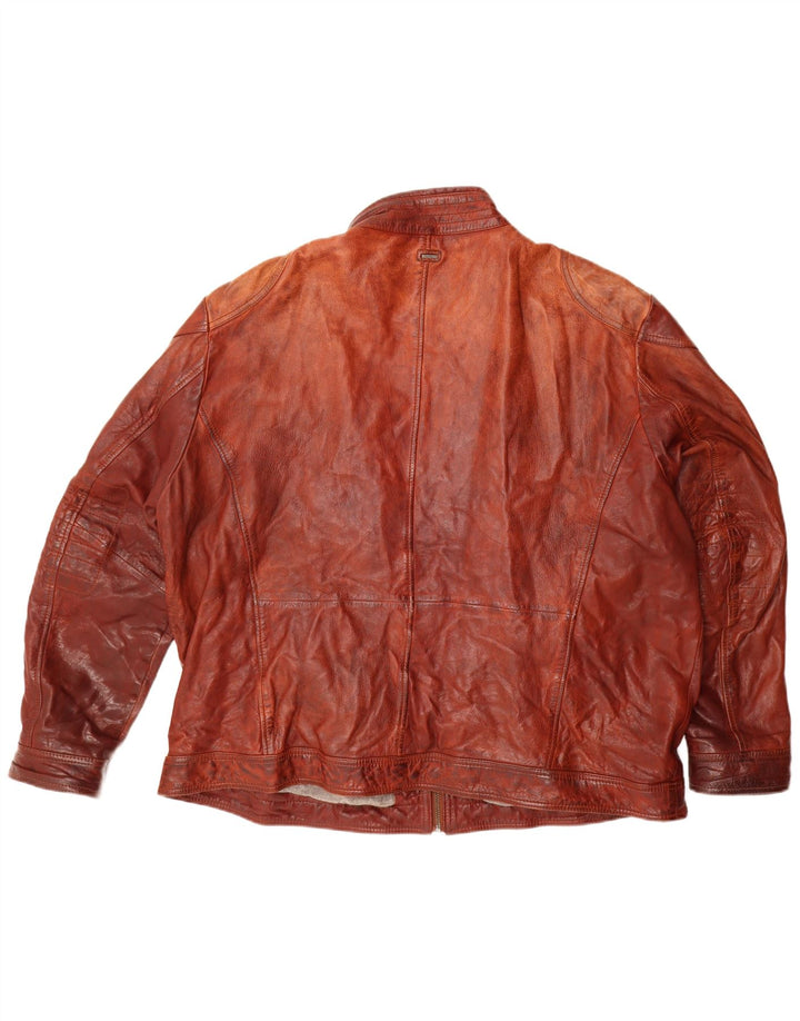 Мужская кожаная куртка ENGBERS UK 46 3XL бордовая