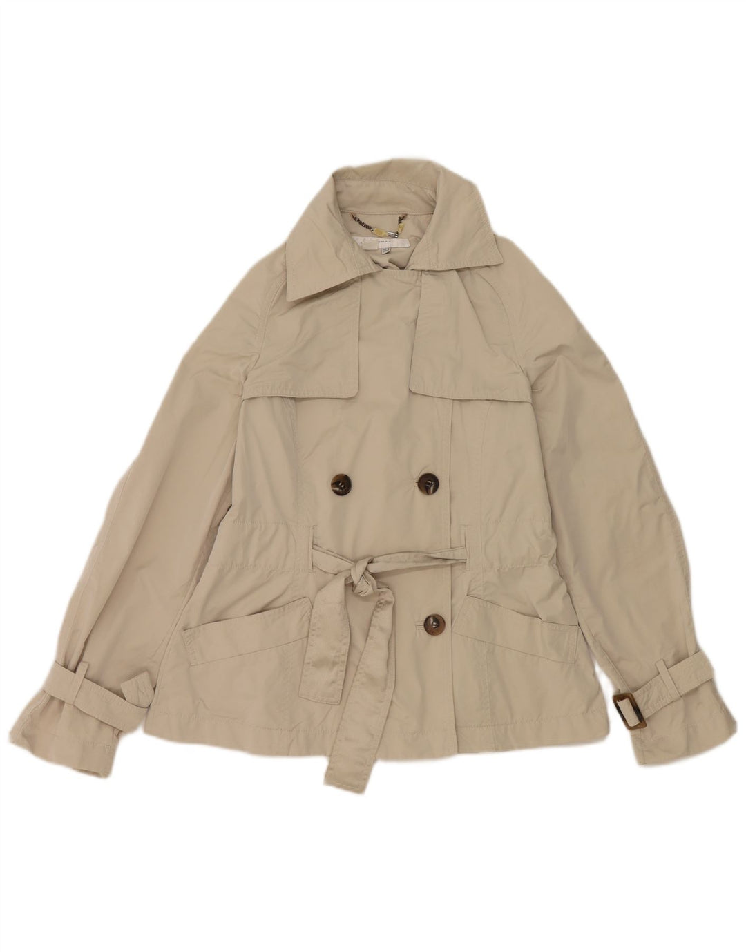 Женская двубортная куртка Zara UK 12, средний серый полиэстер