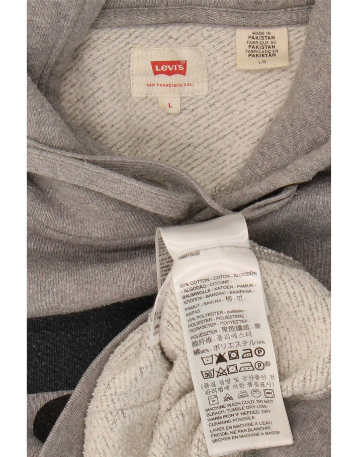 Мужской джемпер с капюшоном Levi's, большой серый, хлопковый