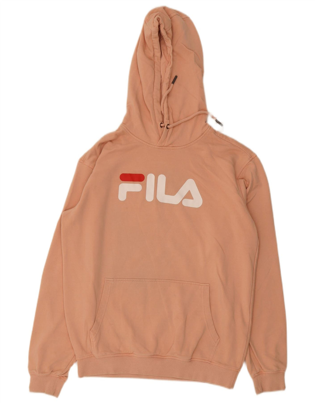 Мужской джемпер с капюшоном Fila с рисунком, хлопковый цвет среднего розового цвета