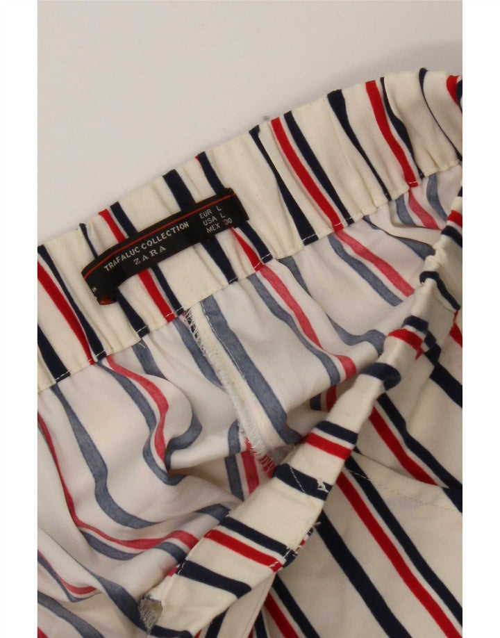 Женские капри Zara большие W34 L22 в белую полоску