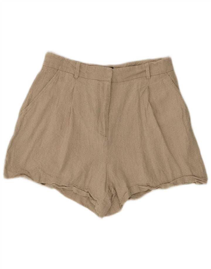 Женские шорты с завышенной талией Zara Medium W28, бежевый лен