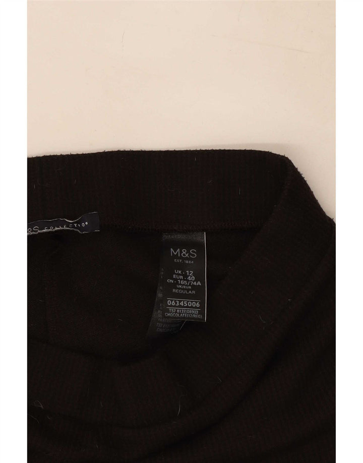 Женские укороченные леггинсы Marks & Spencer UK 12, средний коричневый полиэстер