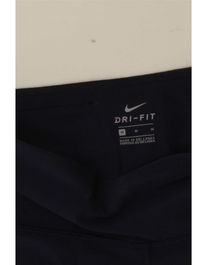 Женские леггинсы Nike Dri Fit UK 12, средние темно-синие цвета с цветными блоками
