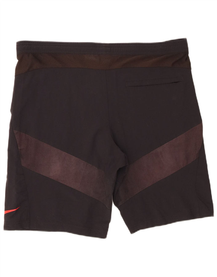 Мужские спортивные шорты Nike, средние черные нейлоновые с цветными блоками