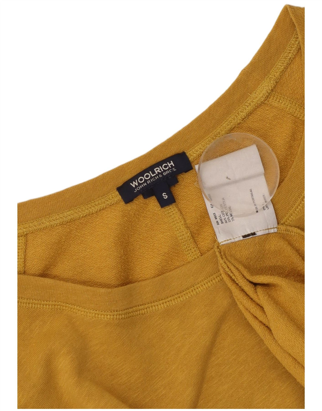 Женский оверсайз-топ Woolrich с длинными рукавами, Великобритания, 10 маленьких размеров, желтый хлопок