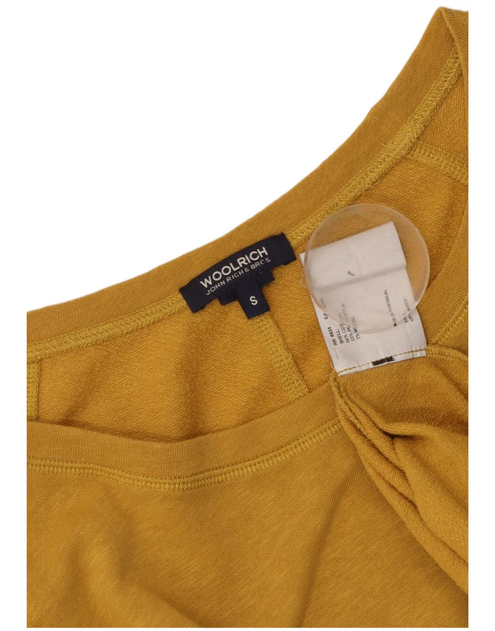 Женский оверсайз-топ Woolrich с длинными рукавами, Великобритания, 10 маленьких размеров, желтый хлопок