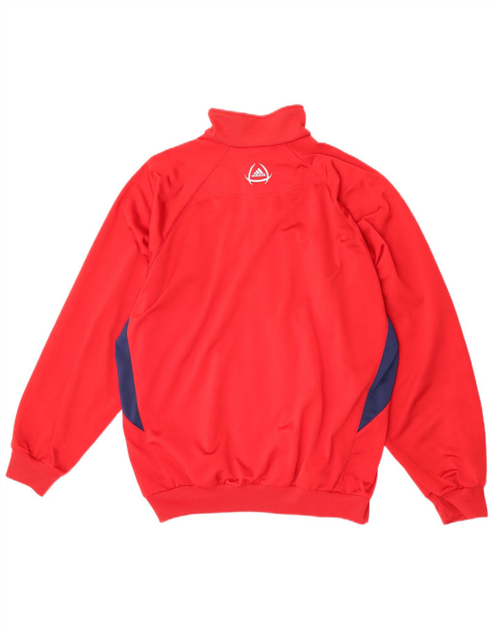 Мужская спортивная куртка Adidas UK 40/42, средний красный полиэстер с цветными блоками