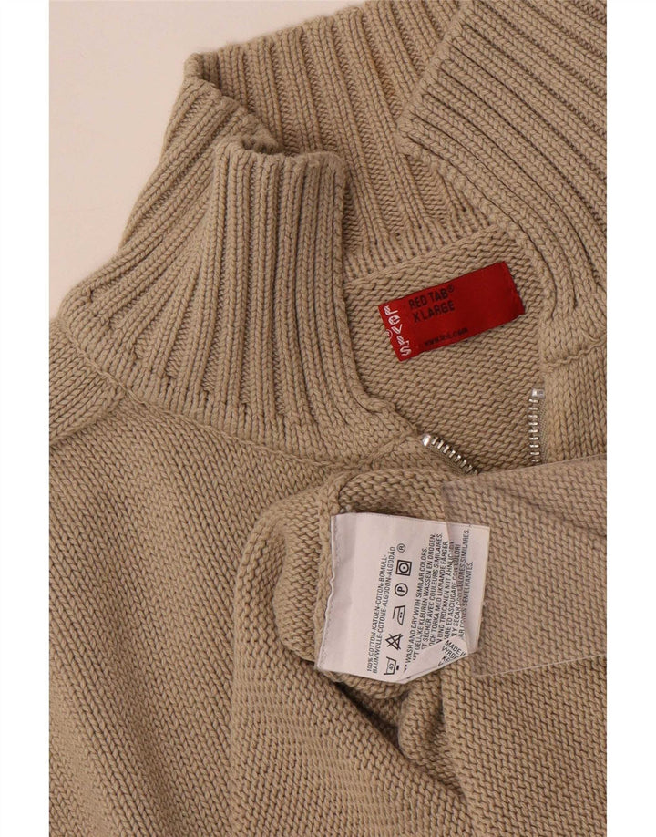 Мужской кардиган на молнии Levi's, свитер XL, бежевый, хлопок