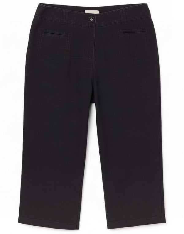 Брюки Marks & Spencer Womens Per Una Capri UK 12 Medium W30 L21 Черный