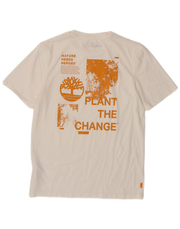 Мужская футболка Timberland стандартного кроя с рисунком, маленький белый хлопковый топ