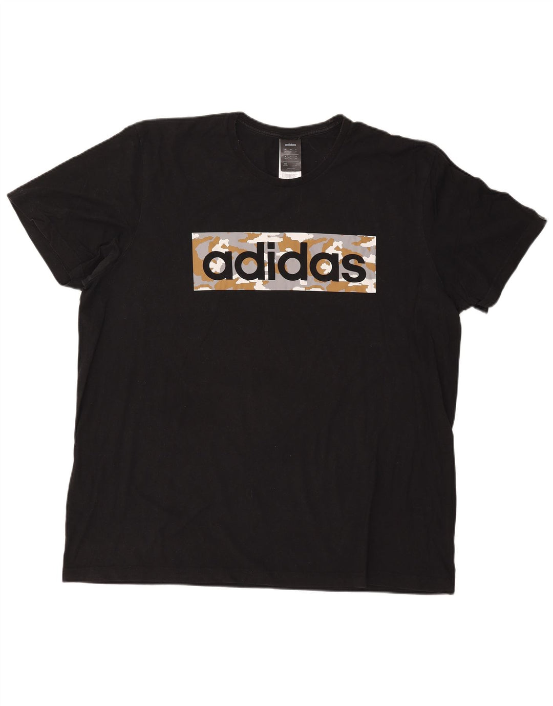 Мужская футболка с рисунком ADIDAS 2XL, черный хлопок