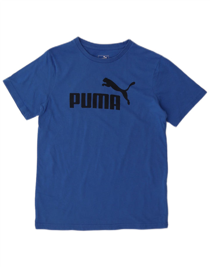Футболка с рисунком PUMA для мальчиков, топ 14–15 лет, большой синий хлопок