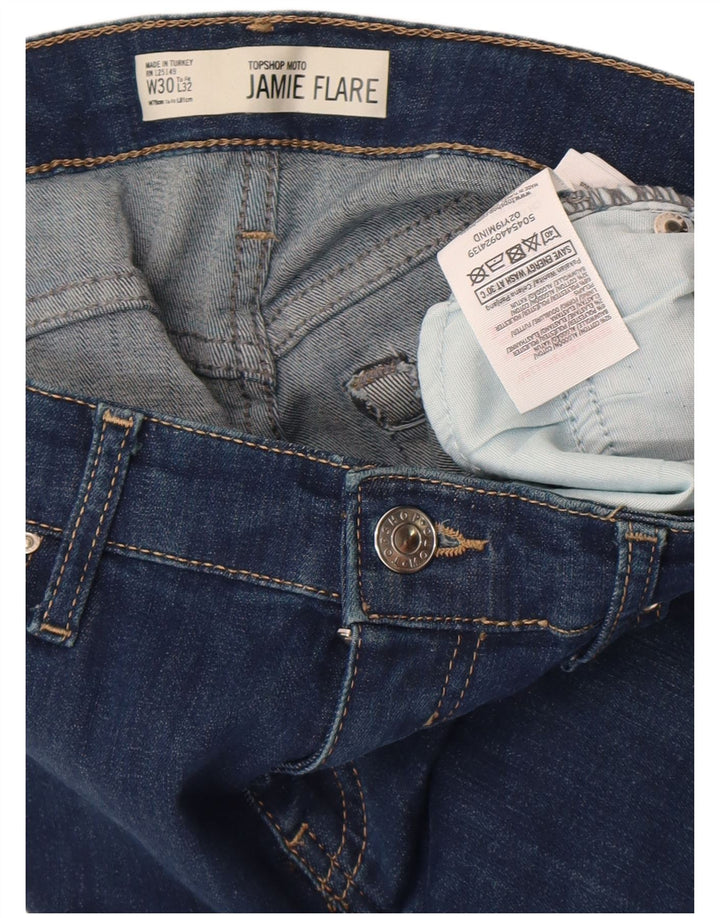 TOPSHOP Женские расклешенные джинсы Jamie W30 L32, синий хлопок