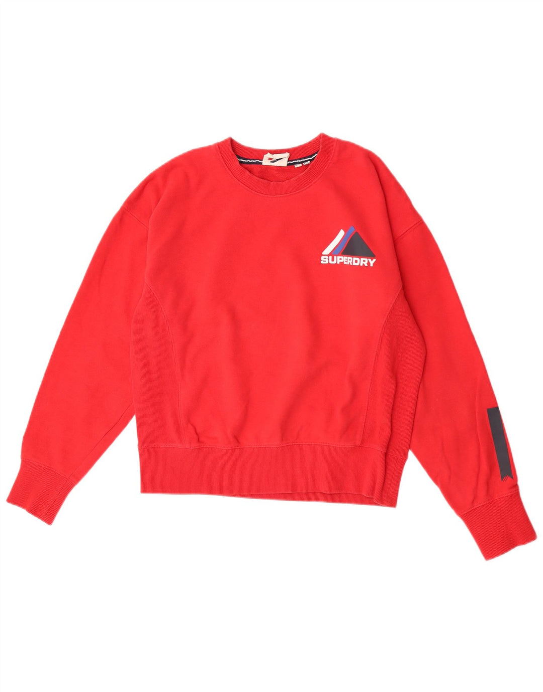 Женский свитер с рисунком Superdry UK 12, средний красный хлопок, хлопковый