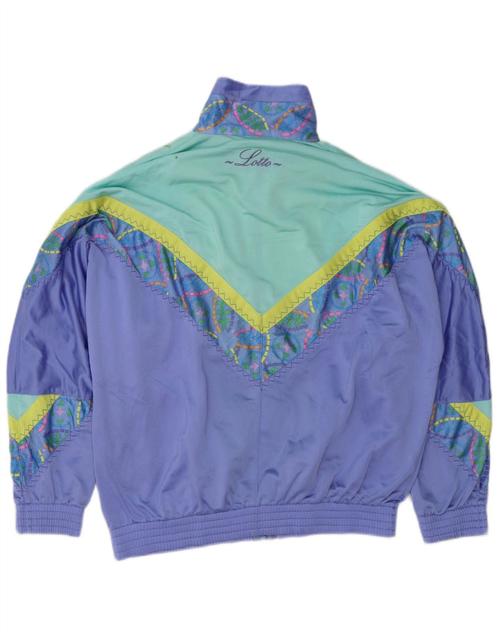 Lotto Мужской спортивный костюм свободного кроя, верхняя куртка, маленький фиолетовый с цветными блоками