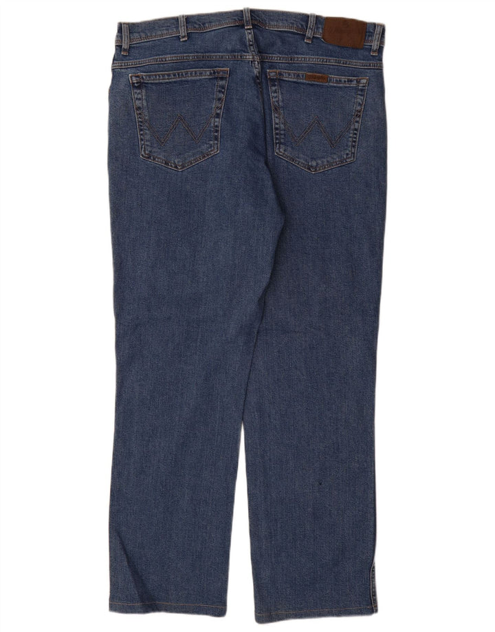 Мужские прямые джинсы Wrangler стандартного кроя W38 L32, синие, хлопок