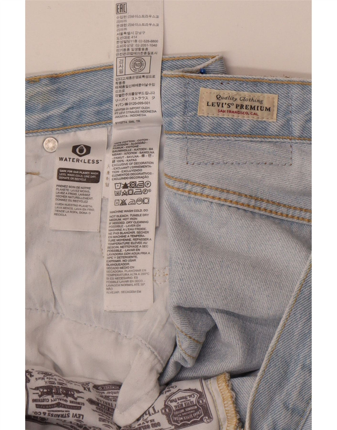 Мужские прямые джинсы Levi's 501 W29 L30 синие, хлопок