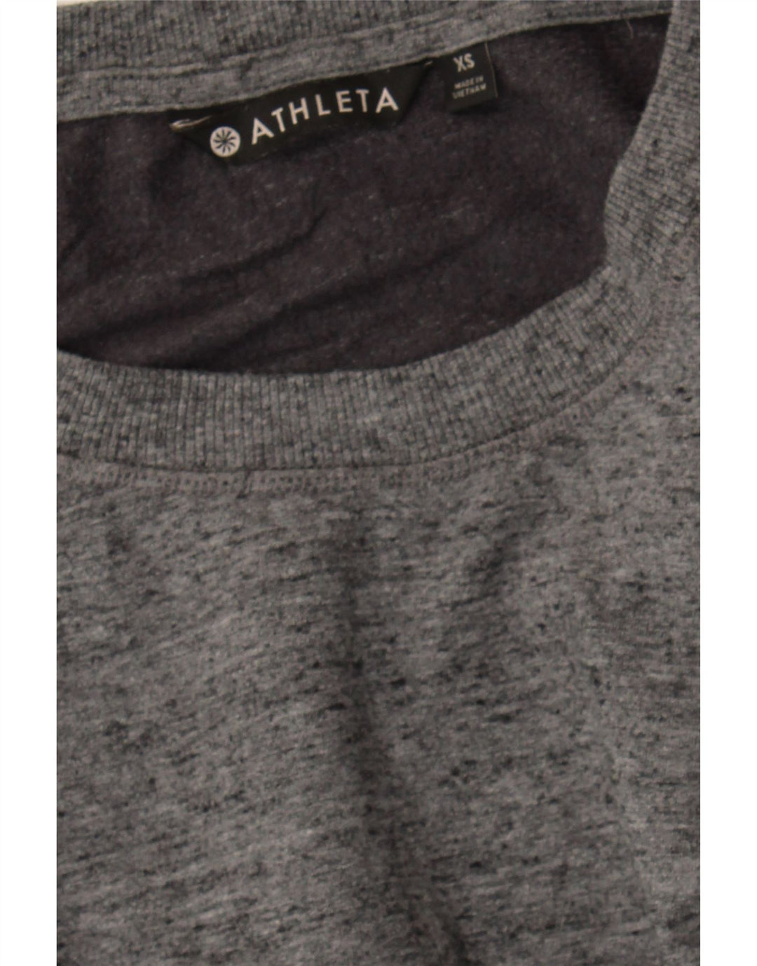 ATHLETA Womens Oversized Sweatshirt Jumper UK 6 XS Grey Flecked Cotton Vintage Athleta and Second-Hand Athleta from Messina Hembry 