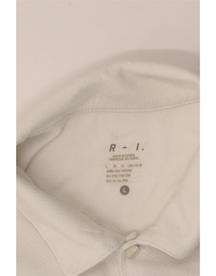 NIKE Boys Dri Fit Polo Shirt 12-13 Years Large  White Polyester Vintage Nike and Second-Hand Nike from Messina Hembry 