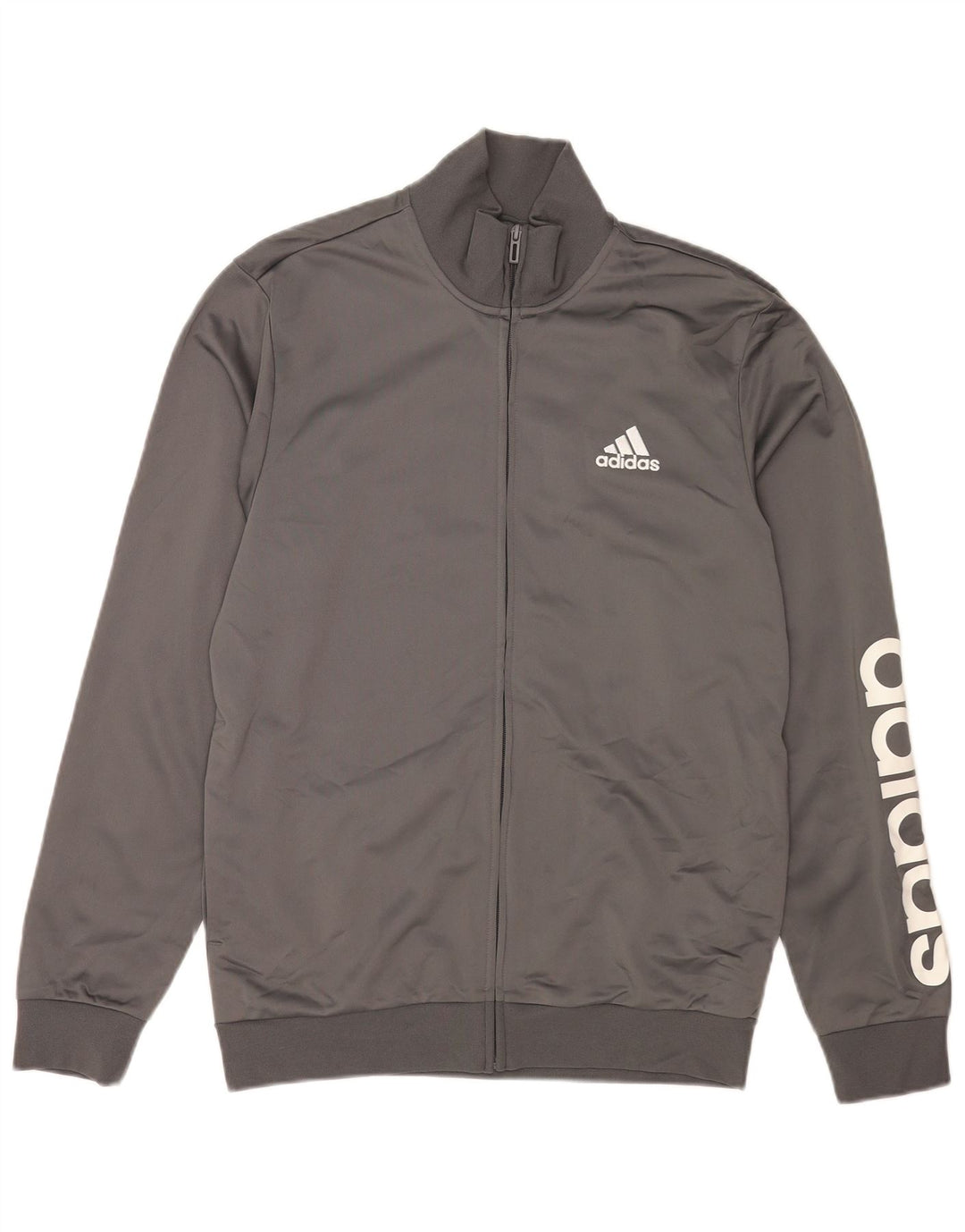 Мужская верхняя куртка Adidas с графическим принтом, Великобритания, 40/42, средний серый полиэстер