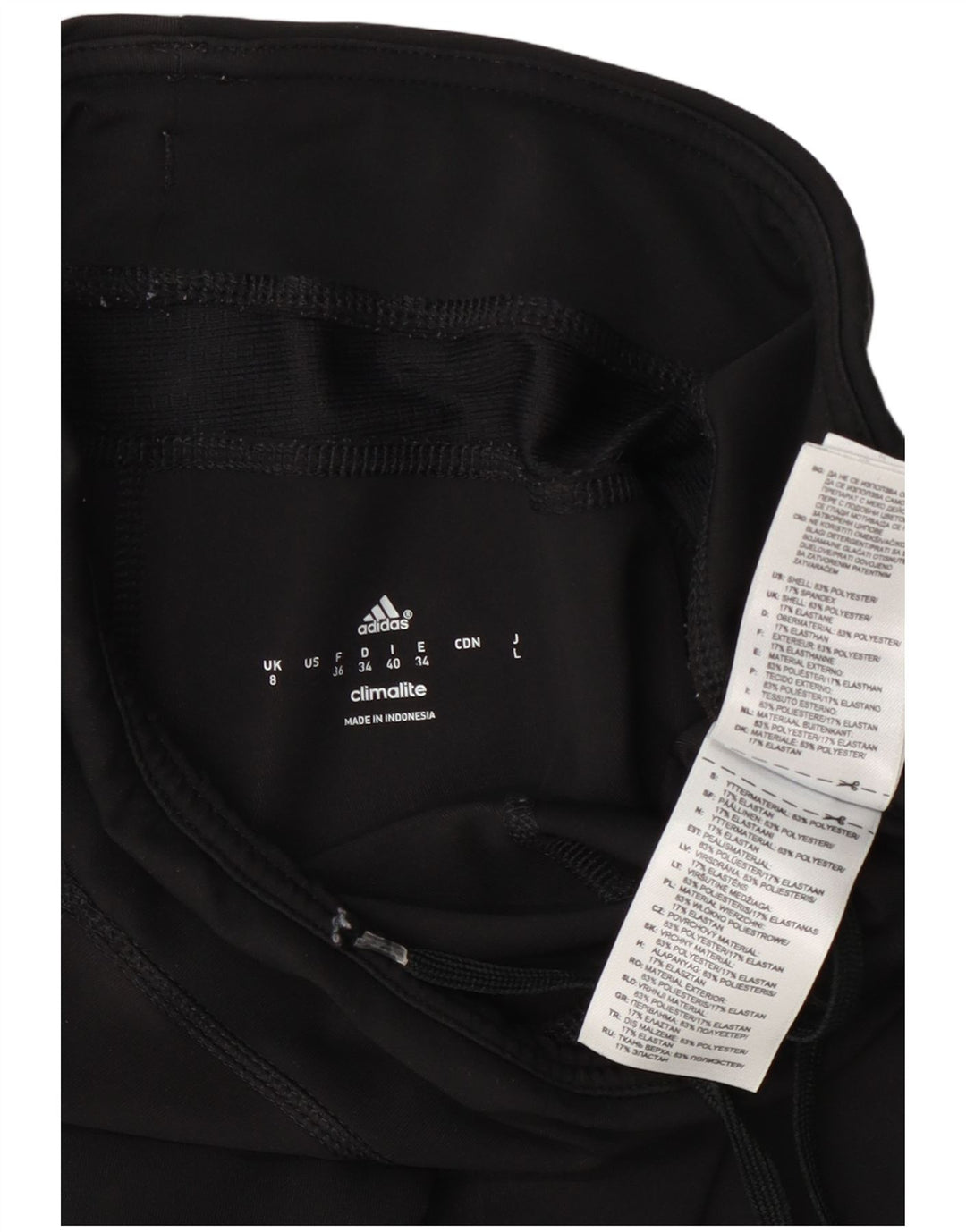 Женские леггинсы-капри Adidas Climalite UK 8, маленькие черные из полиэстера