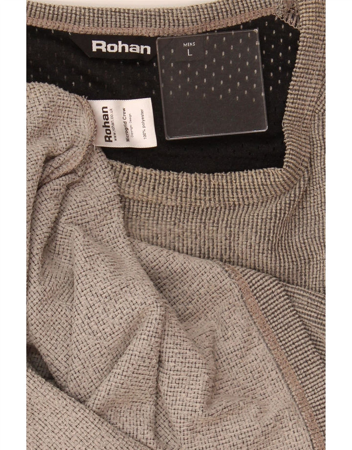 ROHAN Мужской топ с длинным рукавом, большой серый полиэстер