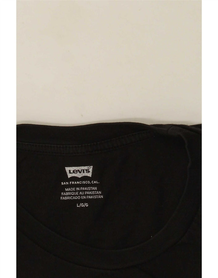 Мужская футболка с рисунком Levi's, большая черная