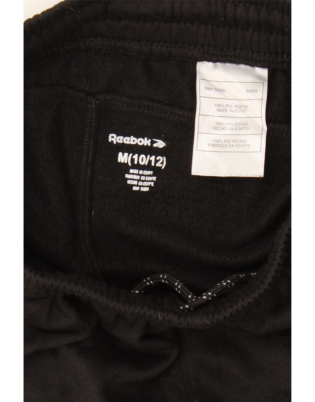 REEBOK Boys Graphic Tracksuit Trousers Joggers 10-11 Years Medium  Black Vintage Reebok and Second-Hand Reebok from Messina Hembry 