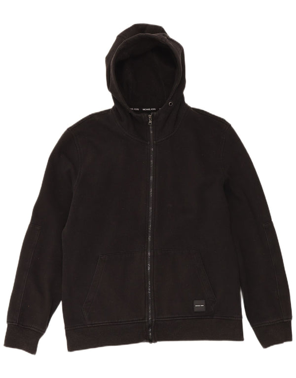 Michael Kors Mens Graphic Zip Hoodie Sweater Medium Black Cotton