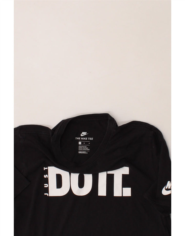 NIKE Mens Athletic Cut Graphic T-Shirt Top Medium Black Cotton Vintage Nike and Second-Hand Nike from Messina Hembry 