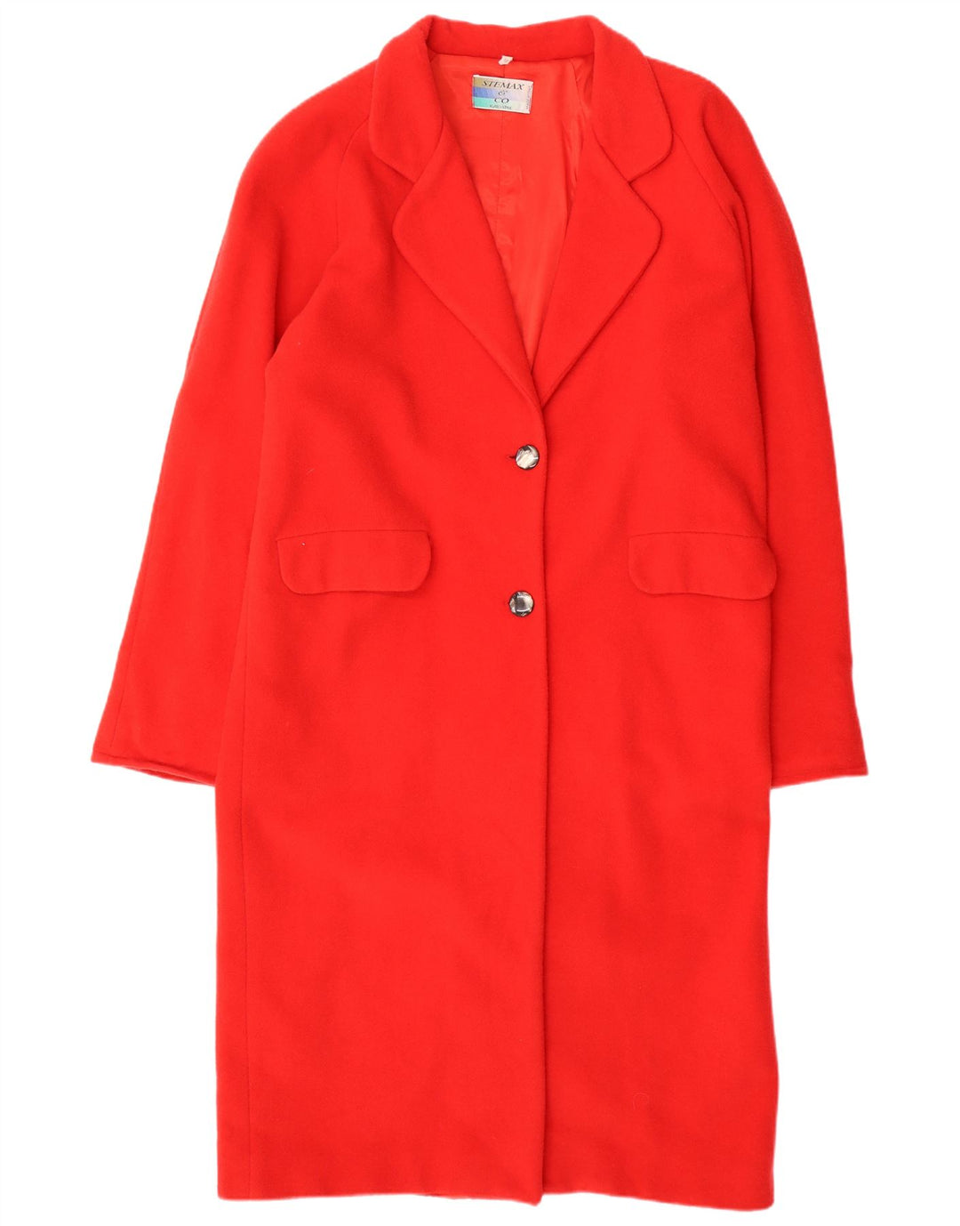 Винтажное женское пальто оверсайз UK 14, средний красный цвет, шерсть